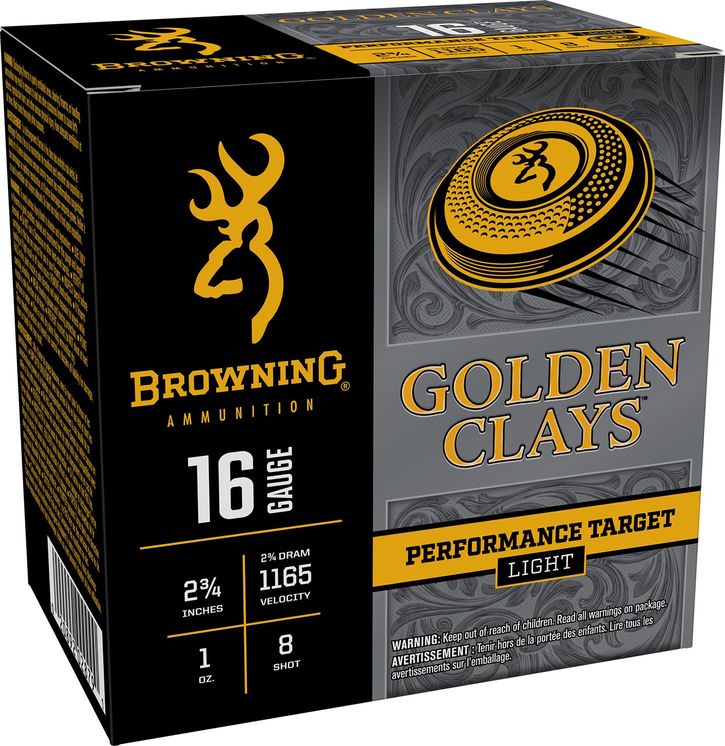 Browning Ammo BGC168 Golden Clays 16Gauge 2.75" 1oz 8Shot 25 Per Box/10 Case - Browning - 16 GAUGE