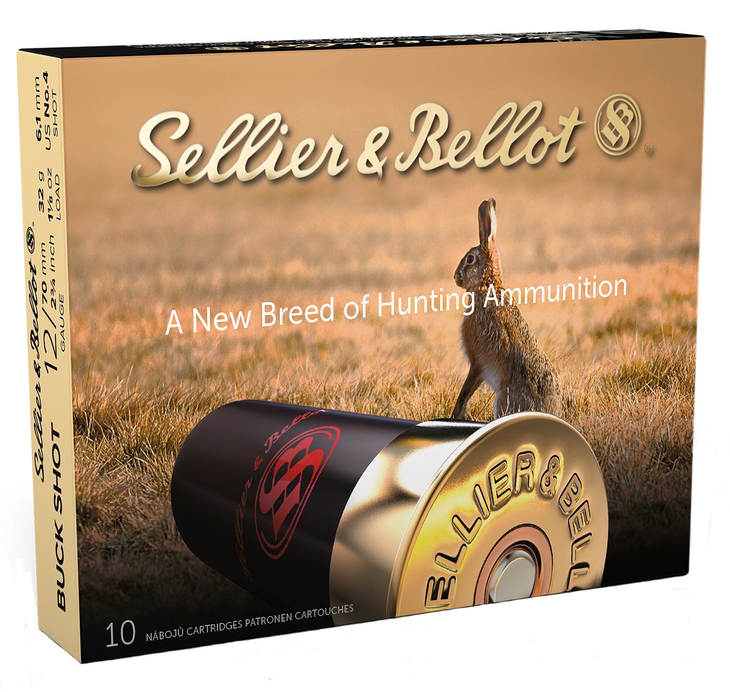 Buy Sellier & Bellot SB12BSH Hunting 12Gauge 2.75" 21Pellets 1 1/8oz 4Buck Shot 10 Box/25 Case online
