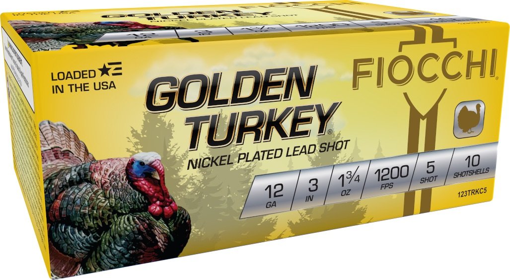 Buy Fiocchi Golden Turkey 12ga 3" Sz5 1 3/4oz 10-Round Nickel Plated Lead Shot Ammo online