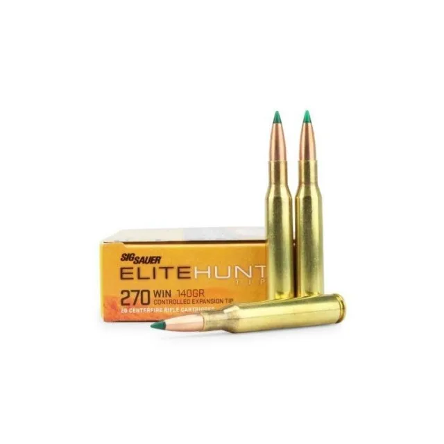 Sig Sauer E270TH220 Elite Hunter Tipped 270 Win 140 gr 2950 fps CET 20 Bx - Sig Sauer - 270 WINCHESTER