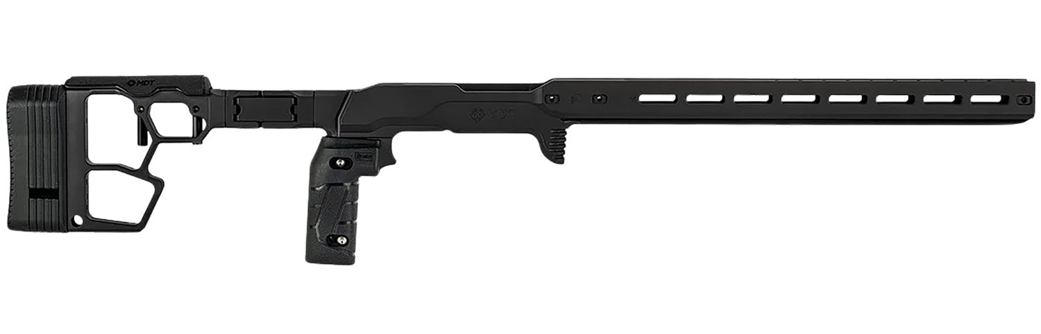 Mdt Sporting Goods Inc 116079BLK ACC Premier Gen2 Chassis Cerakote Black Aluminum Fits Ruger American Rimfire 34.40" OAL - MDT