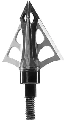 Muzzy Merc 281 Broadheads, 3-Blade, 100gr, Stainless Steel Ferrule, 1.125in Cut, Silver, 3-Pack - Muzzy