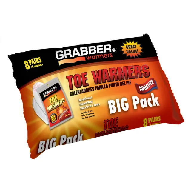 Grabber Toe Warmers TWES8DISPLAYUSA 8 Pairs 6+ Hours Warmth - Grabber