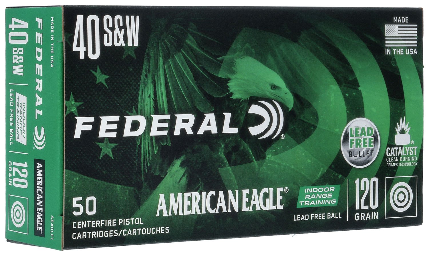 Federal AE40LF1 American Eagle Indoor Range Training 40S&W 120gr Lead... - Federal Premium Ammunition - 40 S&W