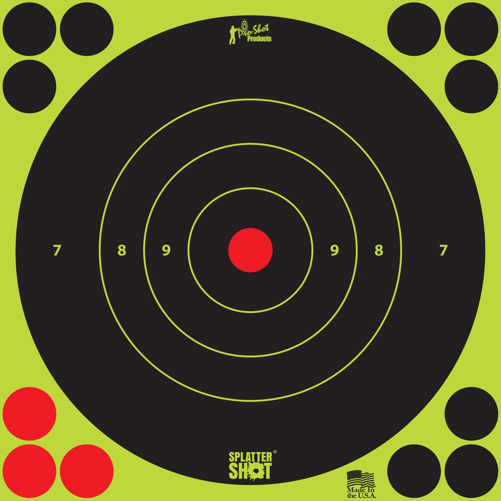 Buy Pro-Shot Splatter Shot 8" Green Bullseye Target 6-Pack 8B-GREEN-6PK online