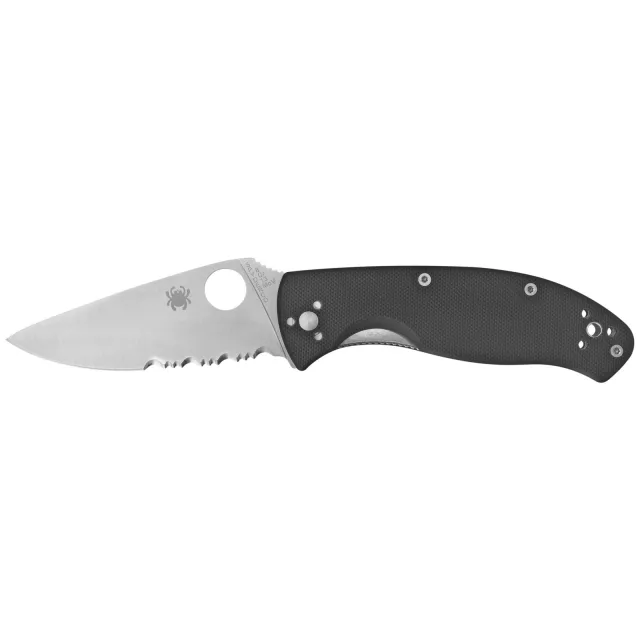 Spyderco C122GPS Tenacious 3.39" Folding Knife, 8Cr13MoV, Black G10 Handle - Spyderco