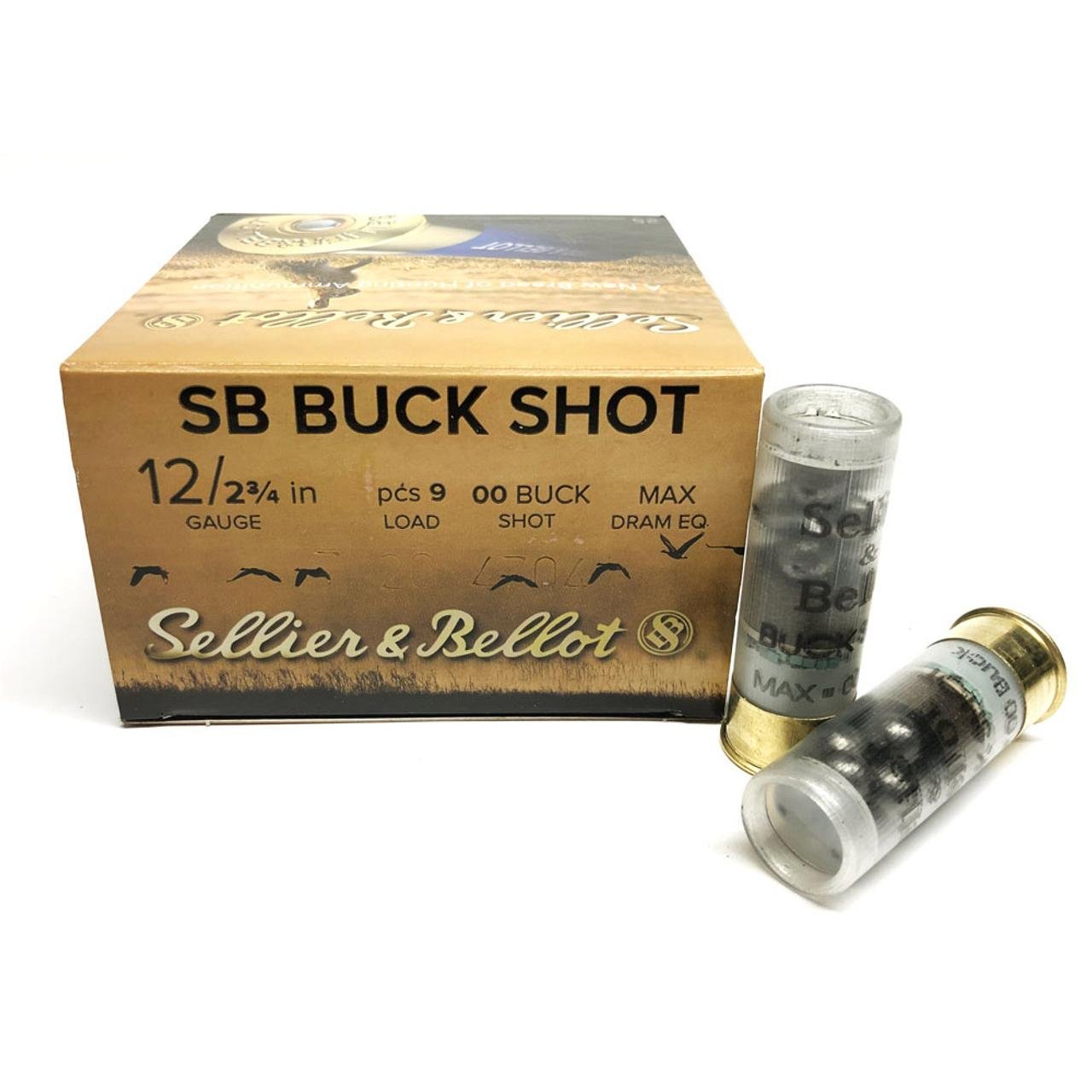 Buy Sellier & Bellot SB12BSC 12 Gauge 2.75" 12 Pellet Buckshot Ammo 1.25oz online