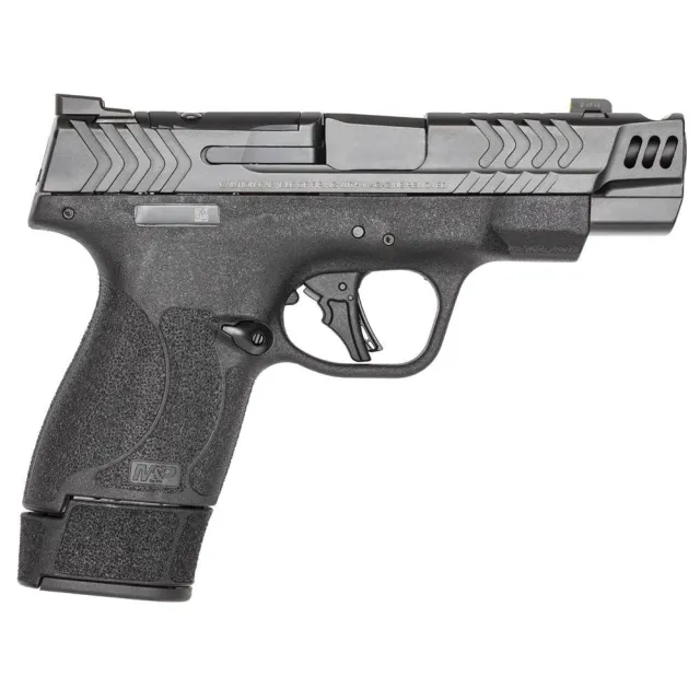 USED S&W PC M&P 9 Shield Plus Carry Comp Handgun 9mm Luger 10rd Magazine 4 Barrel Optic Ready No Thumb Safety