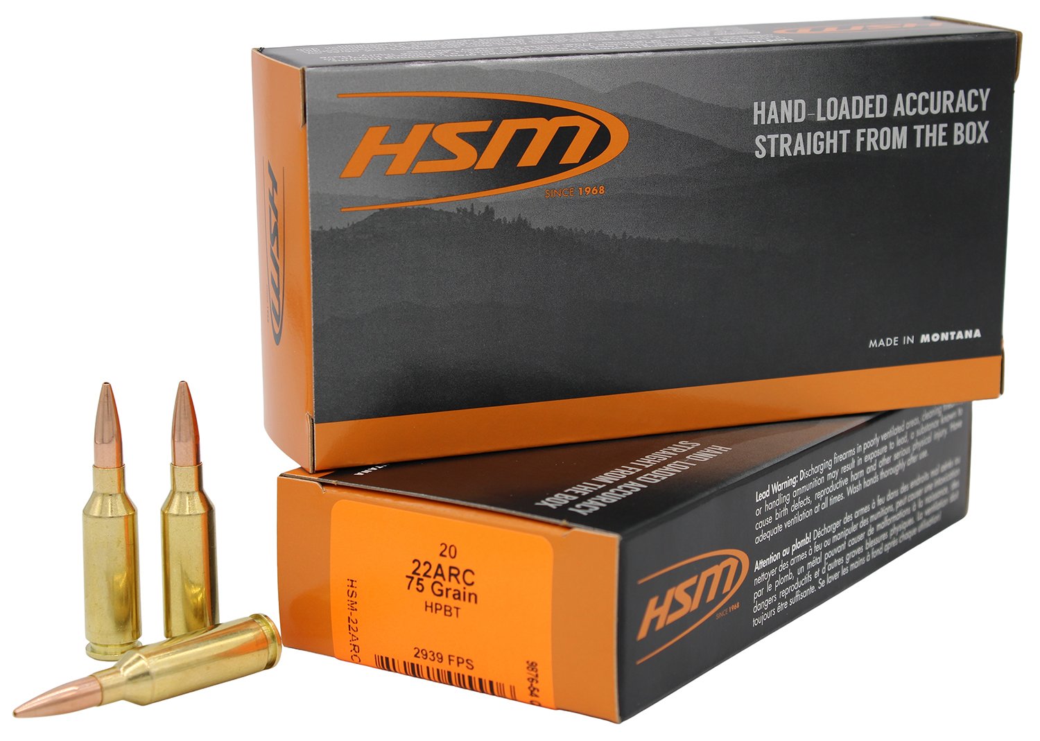 Buy HSM 22ARC1N Varmint 22ARC 75gr Hollow Point Boat Tail 20 Per Box/25 Case online