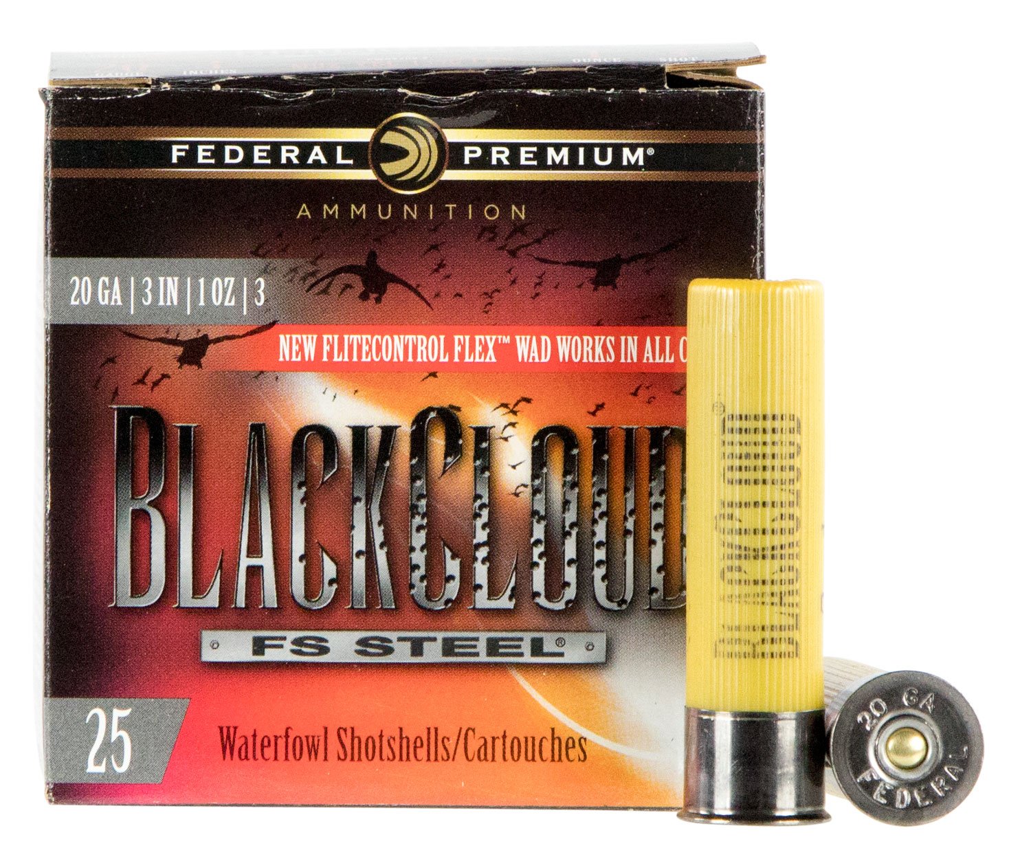 Federal Premium Black Cloud FS 20 Gauge 3 In 1oz #3 Shot 25 Box - Federal Premium Ammunition - 20 Gauge