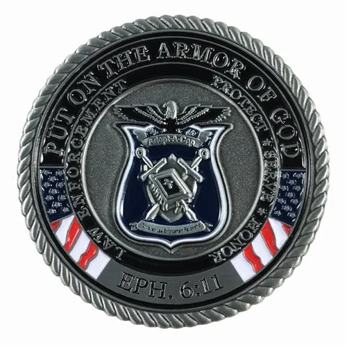 Thin Blue Line Timothy Challenge Coin Police Emblem Enamel - Thin Blue Line for sale at Smoke Wagon Firearms