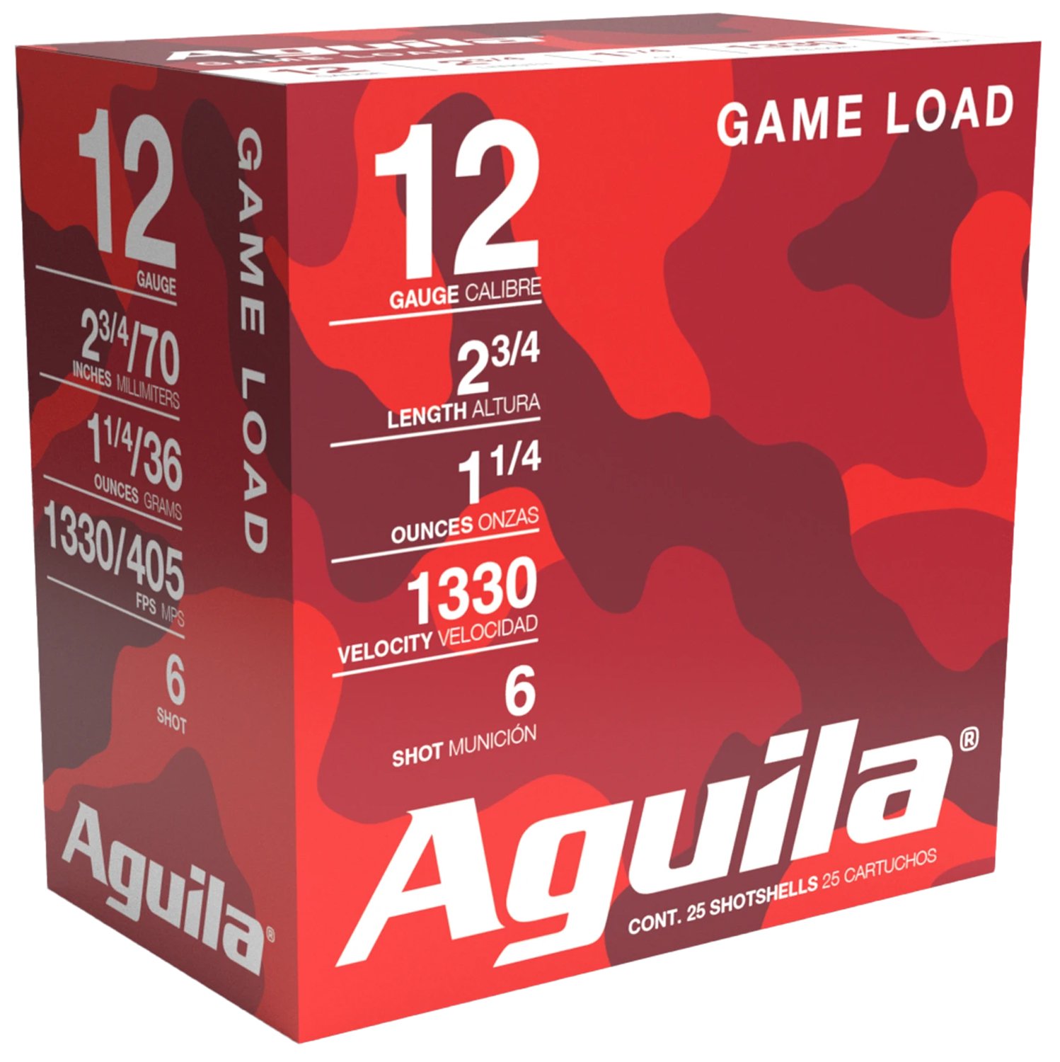 Aguila Ammunition 12 Gauge 2-3/4" 1-1/4 oz Lead-6 Ammo 25 Rds 1CHB1206 - AGUILA AMMUNITION - 12 Gauge