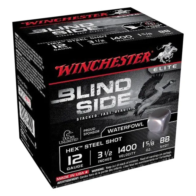 Winchester Blind Side Magnum Hex Shot 12 ga. 3.5" 1 5/8 oz. BB Shot 25 Rounds