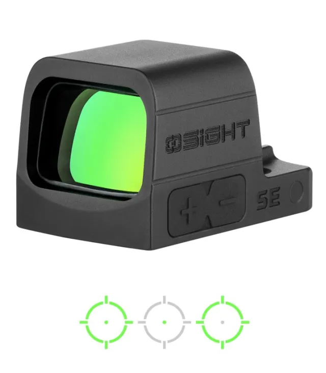 OSIGHT SE 2MOA DOT + 32MOA CIRCLE GREEN DOT SIGHT, BLACK - OSIGHT