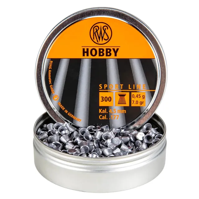 Umarex USA RWS Hobby .177 Cal 7gr Wadcutter Pellets 300 Count Tin - Umarex Usa - 177