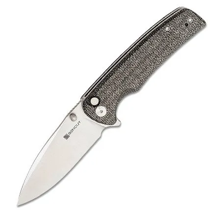 SENCUT S21007-1 Sachse Black Micarta Handle Satin 9Cr18MoV Blade 3.47" - SENCUT