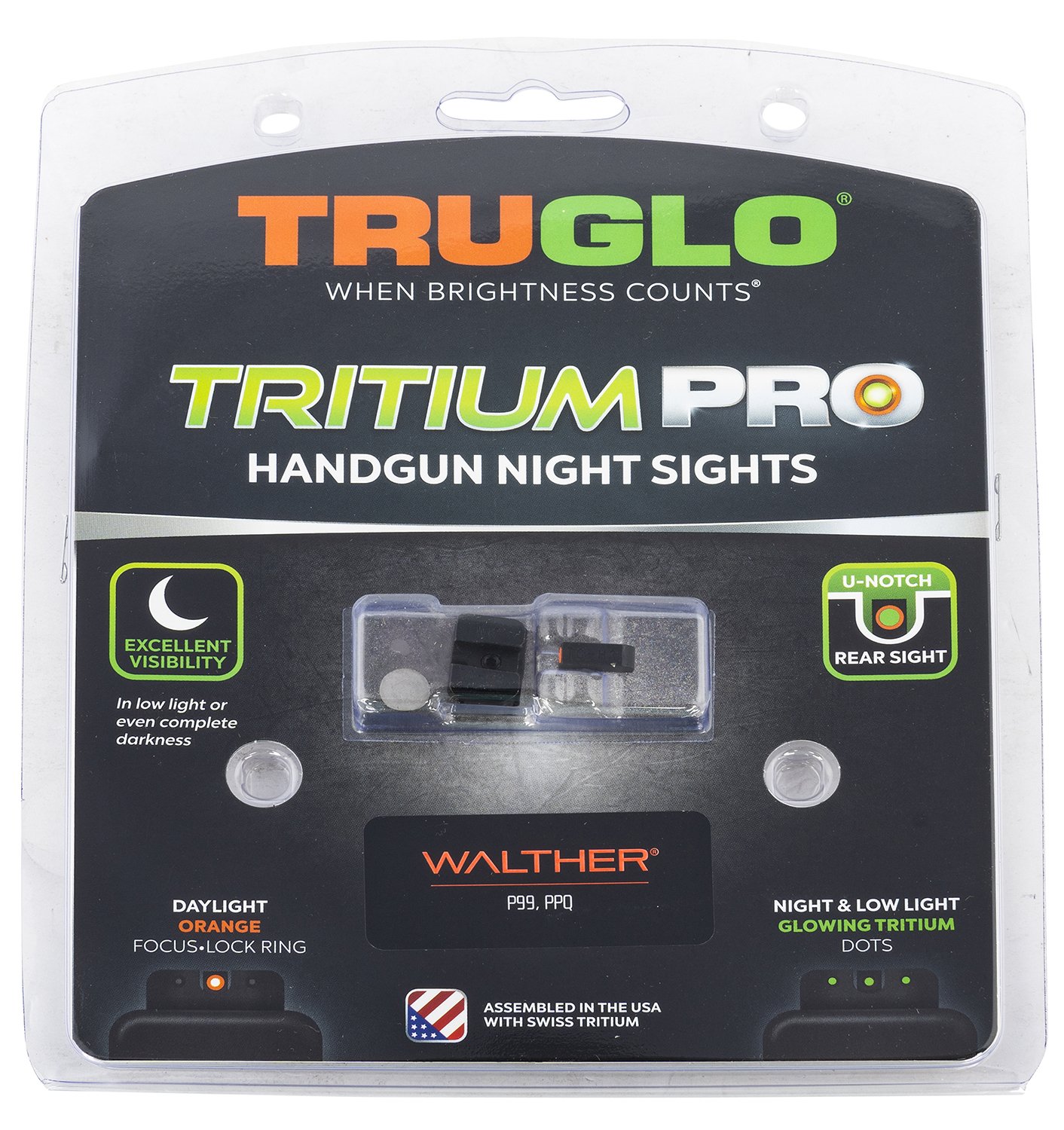 TRU Ball Tritium Pro Night Sights 3-Dot for Walther PPQ/P99 - TRU Ball