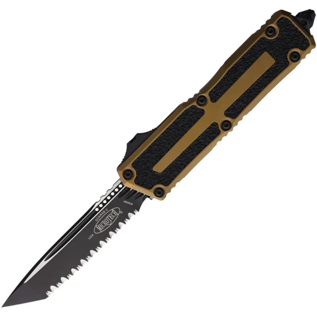 Microtech Scarab II G3 3.97 In TNT FS Black Full Serrate Tan - MICROTECH