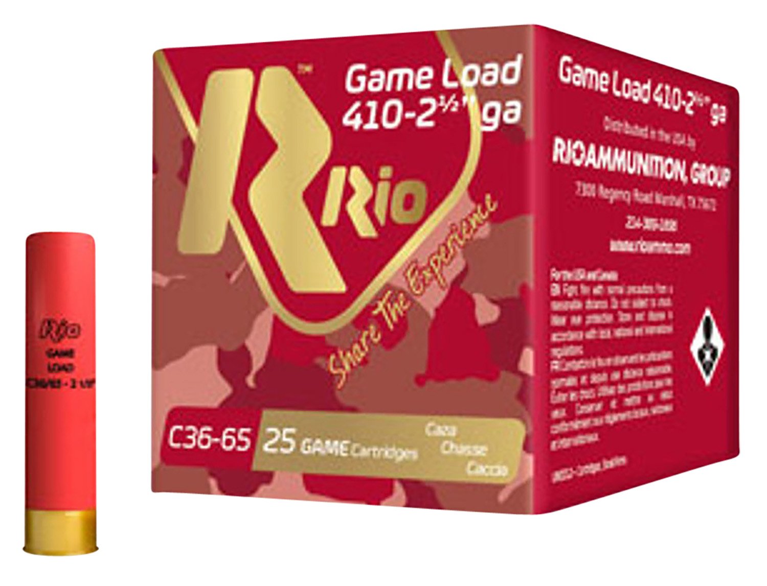 Buy Rio Ammunition RC368 Game Load 410 Gauge 2.5" 1/2oz 8 Shot 25/Box online