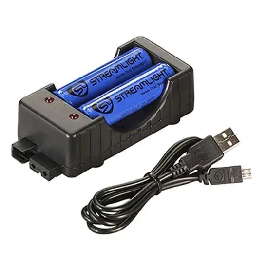 Streamlight 22010 18650 Battery Charger Dual Input Black 18650 Lithium Ion - Streamlight