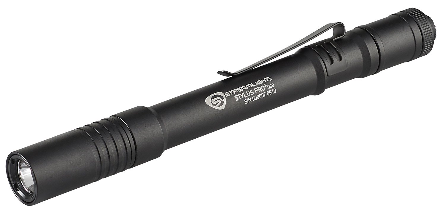 Streamlight 66133 Stylus Pro Black USB Rechargeable LED Penlight 350 Lumens - Streamlight - 90/350 LUMENS