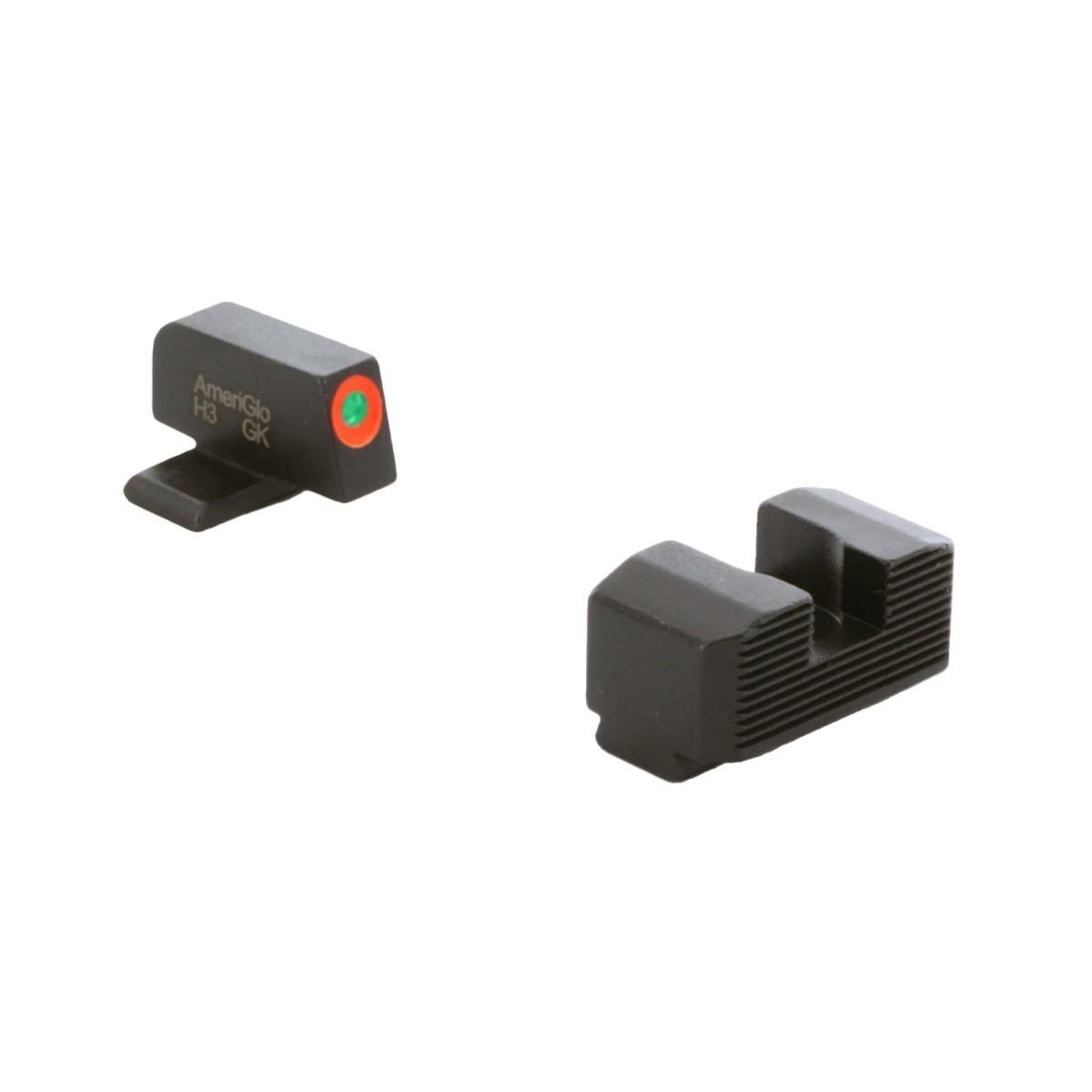 AmeriGlo SA-434 Green Tritium Orange Front Black Rear Sight Hellcat OSP - Ameriglo