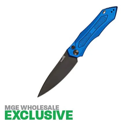 Kershaw Launch 6 7800BLUBLK 3.75 In Black Drop Point Blue Scales - Kershaw