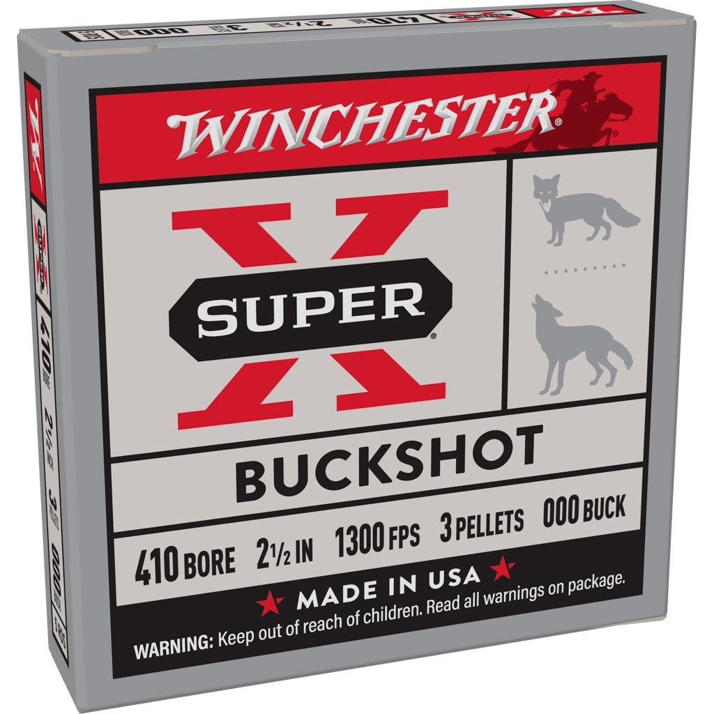 Winchester XB41000 Super X 410 Gauge 2.5 in 3 Pellets 000 Buck Shot - Winchester - .410 Bore