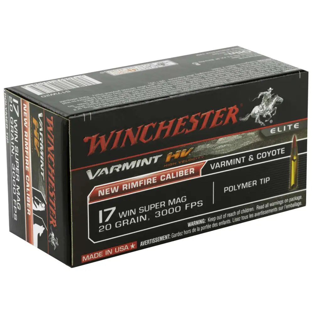 Winchester Ammo S17W20 Varmint HV 17 WSM 20 gr Polymer Tip 50 Bx/10 Cs - Winchester - 17 WSM