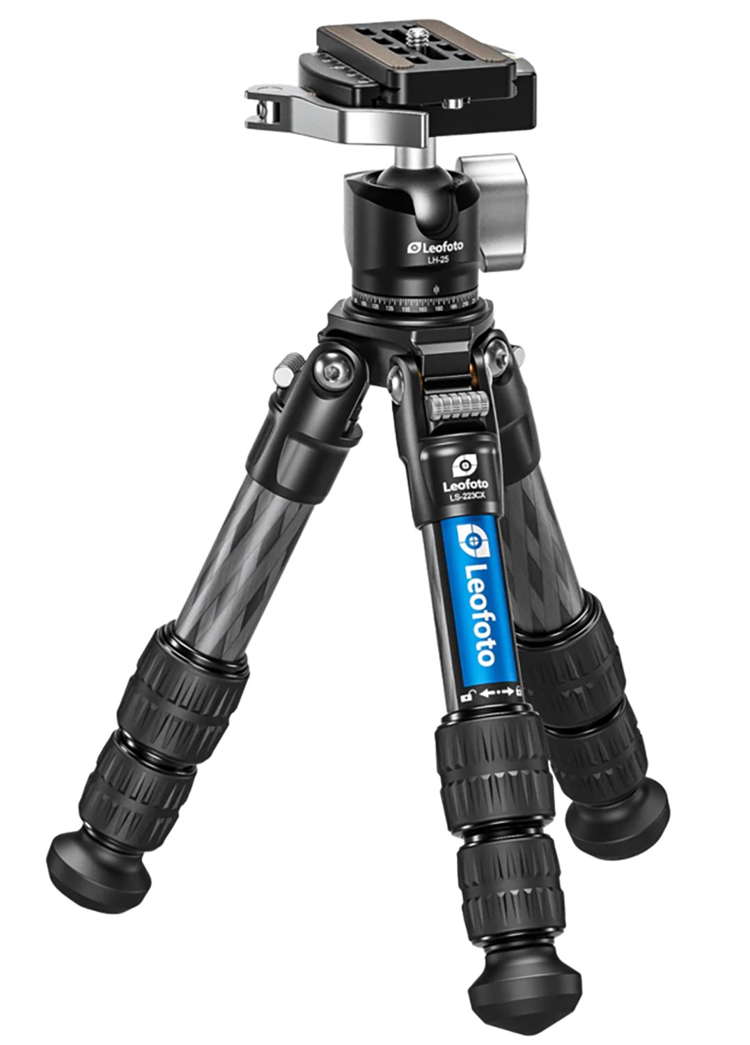 Leofoto Usa LS-223CX+LH-25 Carbon Fiber Tripod Black Aluminum - LEOFOTO
