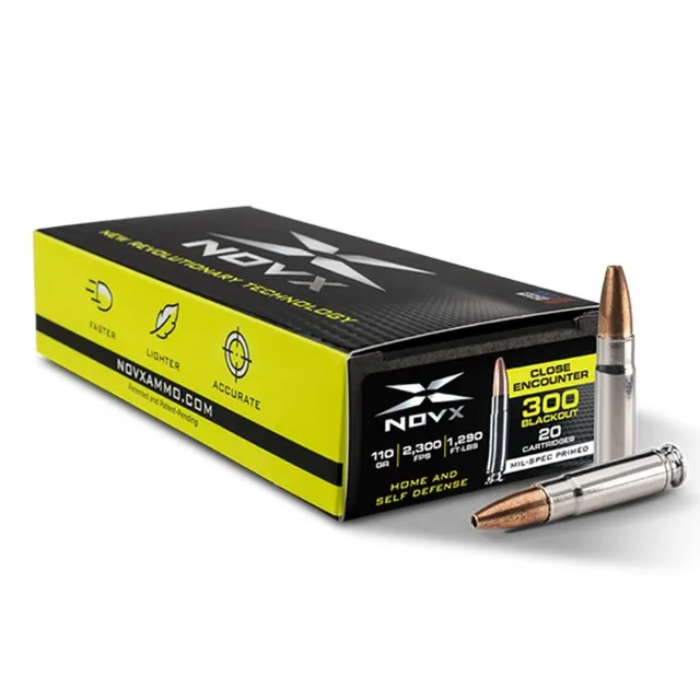 NovX 300BLK110CE-20 .300 Blackout 110gr Lead-Free HP Ammo 20 Rounds - NovX Ammunition - 300 Blk