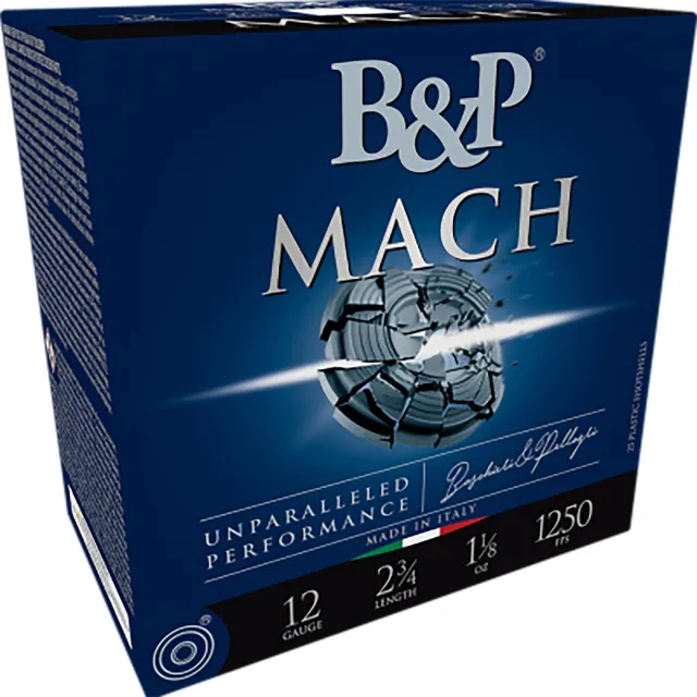 B&P 12B18FH7 Mach 12Ga 2.75" 1 1/8oz 7.5 Shot 25/Box 10/Case - Baschieri & Pellagri - 12 Gauge