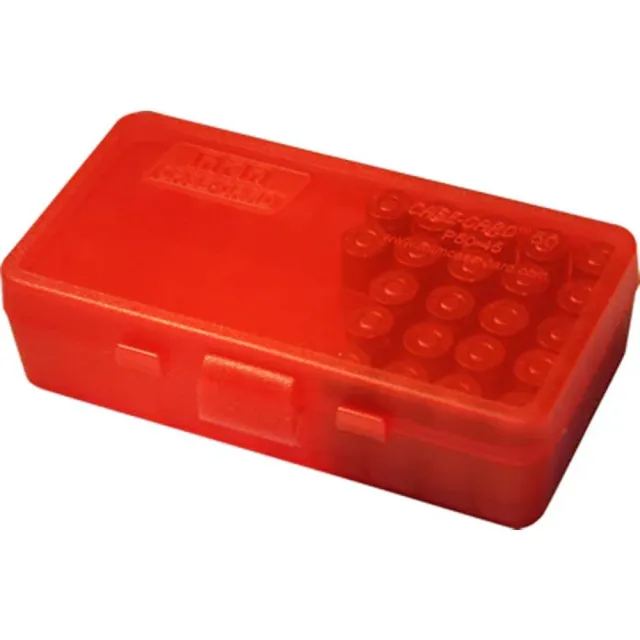 MTM Ammo Box for .38-.357 50 Rounds Red - Mtm Molded Products Company