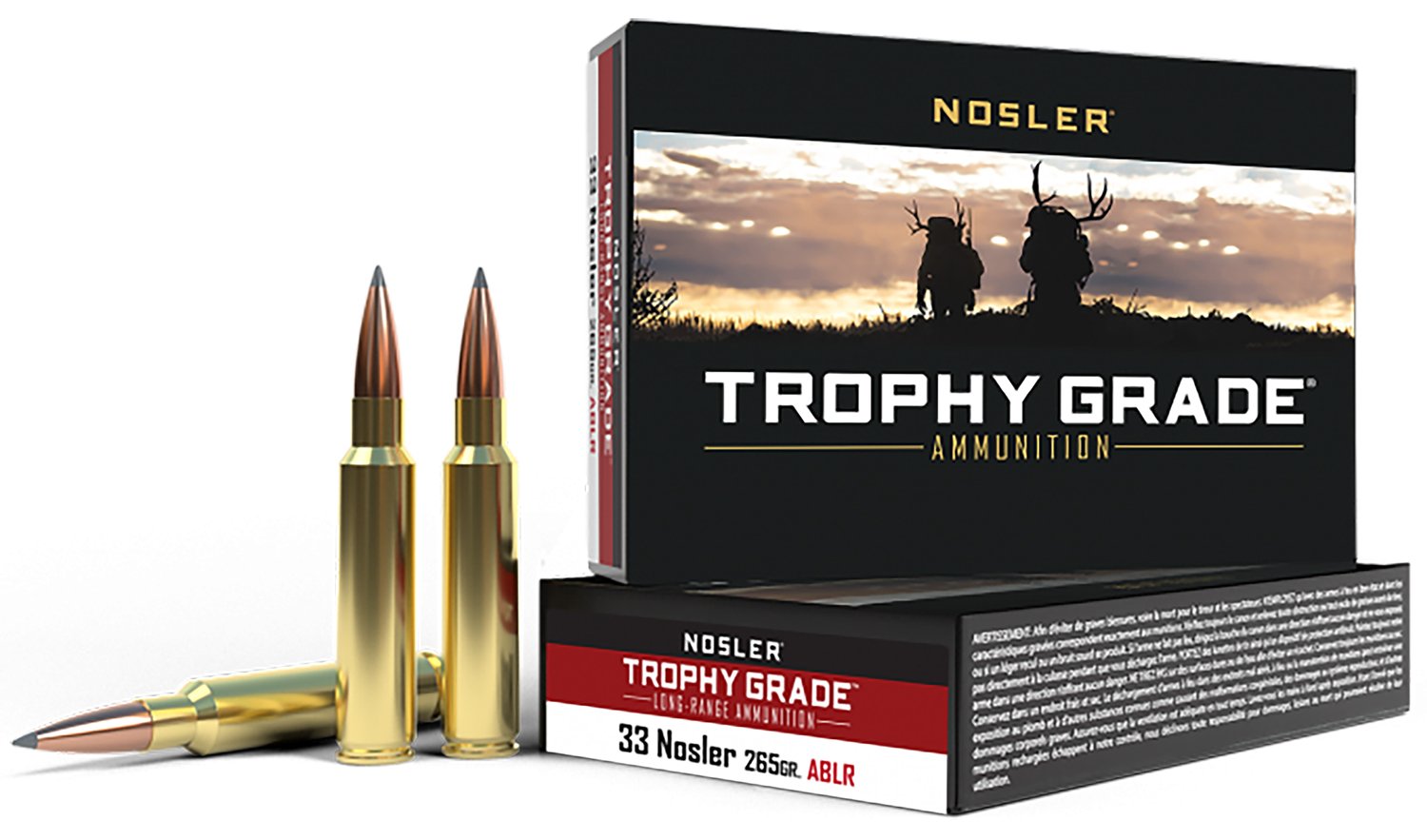 Nosler Trophy Grade Long Range 33 Nosler 265 Grain Brass 20 Rounds - Nosler - 33 Nosler