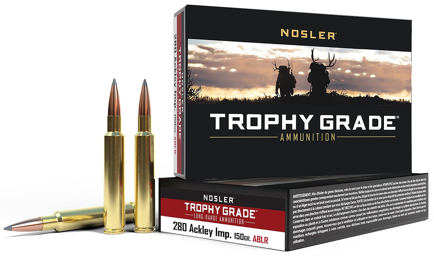 Nosler Trophy Grade Long-Range 280 Ackley Improved 150 gr 20 Rounds - Nosler - 280 Ackley Improved