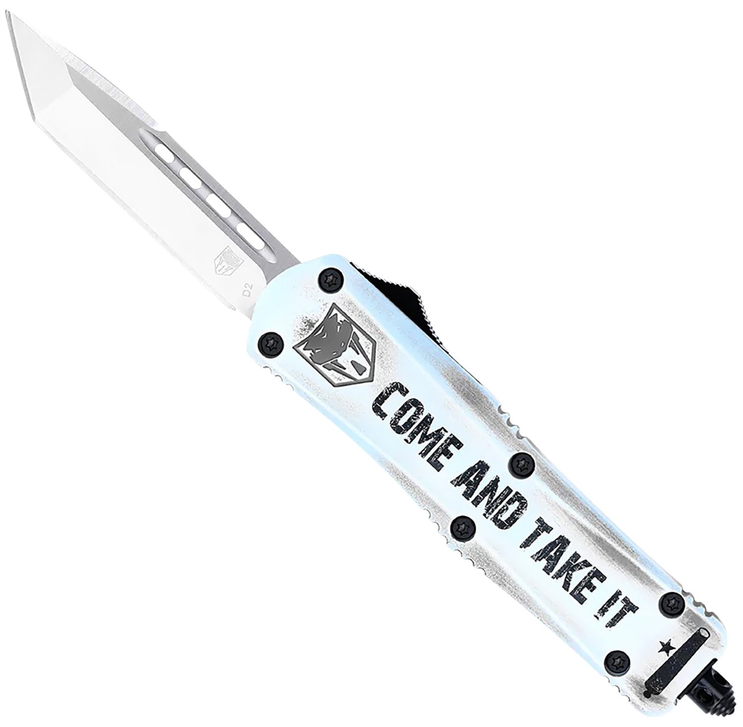 CobraTec SCATIFS3TNS FS-3 3" OTF Tanto D2 Blade White Aluminum Handle - CobraTec Knives