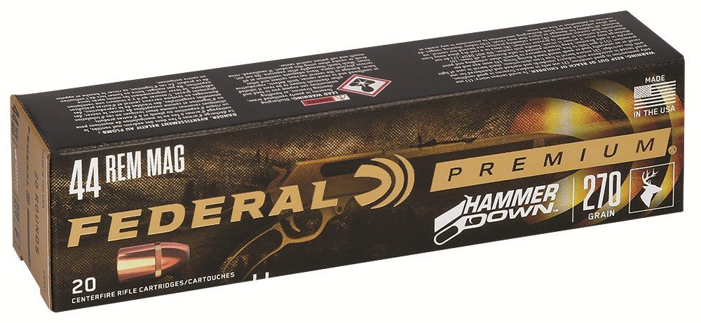 Federal LG441 HammerDown 44 Rem Magnum, 270gr Bonded Soft Point, Nickel-Plated, 20-Pack - Federal Premium Ammunition - 44 Rem Mag
