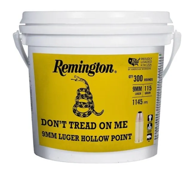 Remington UMC 250th Anniversary Don't Tread On ME Ammunition 9mm Luger 115gr JHP 1145 fps 300/ct