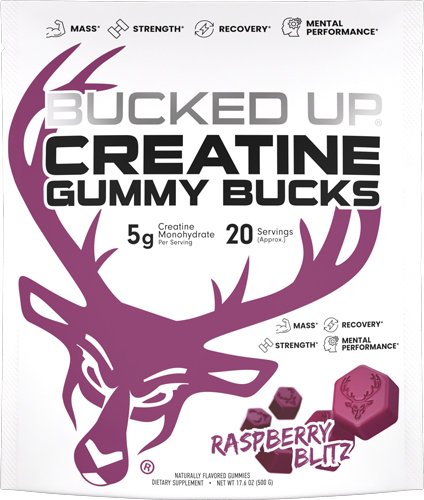 Bucked Up Creatine Gummies Raspberry Blitz 20 Count Pack - Bucked Up