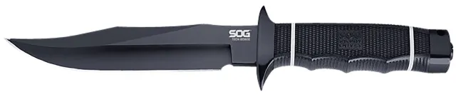 OG Tech Bowie SOGS10BK 6.4 In Fixed Blade Black TiNi AUS-8 Kraton Handle - SOG