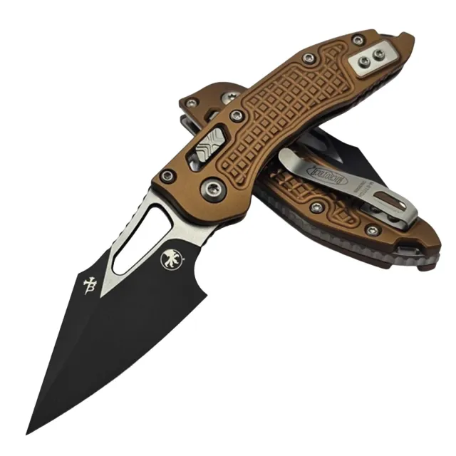 Microtech M-Stitch 3.19 In Ram-Lok SE Black Tan Frag Aluminium Handle - MICROTECH