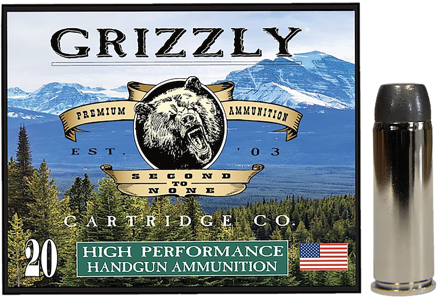 Grizzly Ammo GC45C4 45Colt 265gr Wide Flat Nose Gas Check 20 Per Box-1... - GRIZZLY - 45 Colt