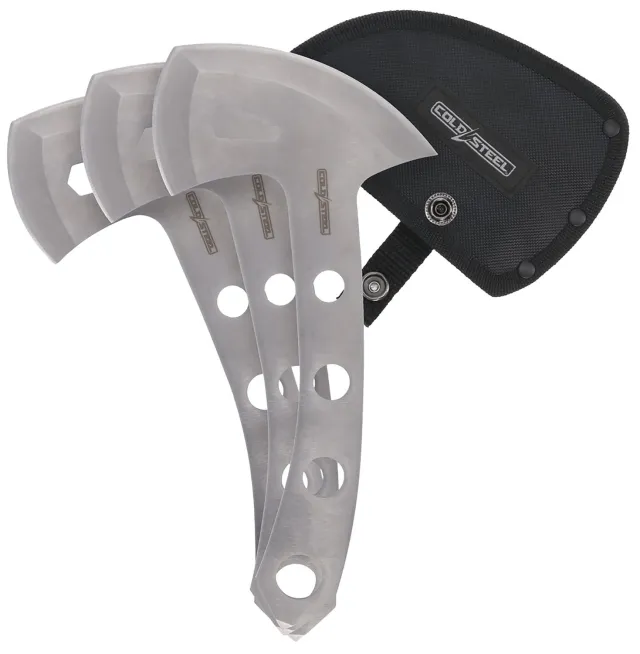 Cold Steel CSTH50AX3PK Throwing Axes 5" Plain 420 Stainless Blade Set...