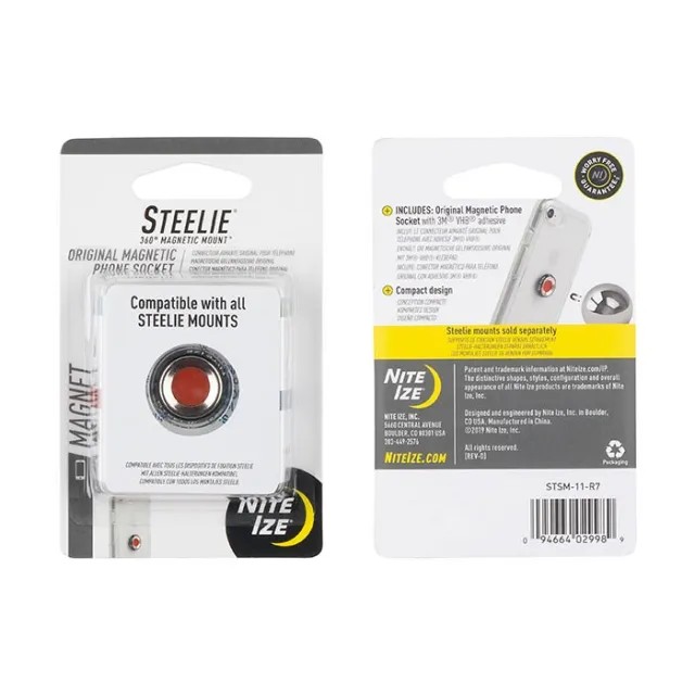 Nite-Ize Steelie Magnetic Phone Socket Strong Magnet Red