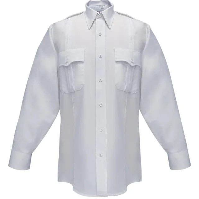 Flying Cross Duro Poplin Long Sleeve Shirt Sewn-In Creases - Flying Cross