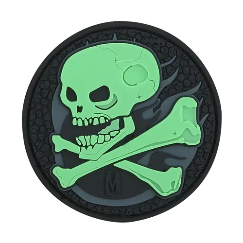 Maxpedition Skull Morale Patch 3x2 Velcro Back Black Embroidered