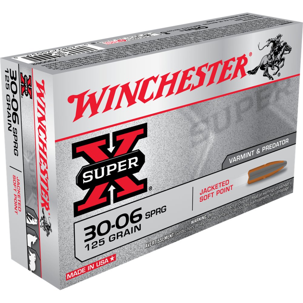 Winchester Ammo X30062 Super X 30-06 Springfield 125 gr Jacketed Soft Point (JSP) 20 Per Box/ 10 Cs - Winchester - 30-06 Springfield