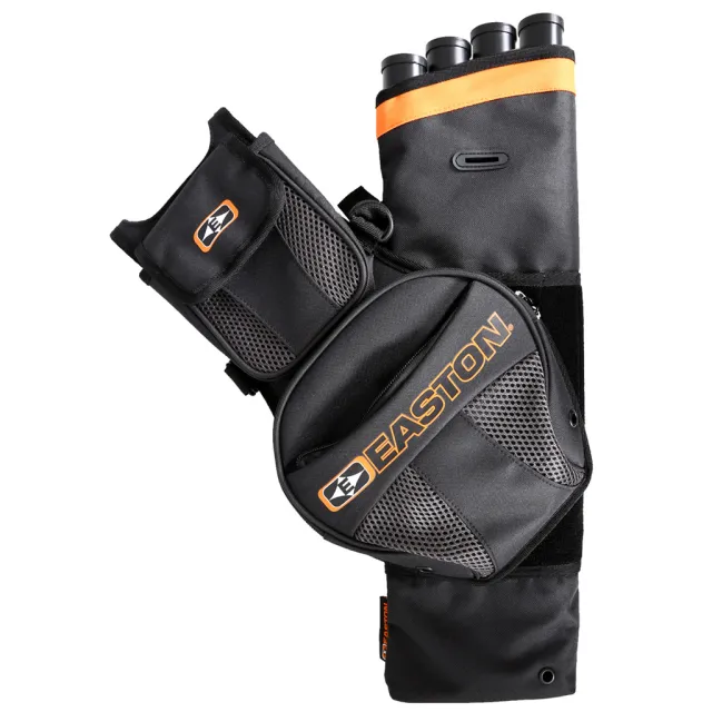 Easton 622706 Flipside 4-Tube Hip Quiver Black RH/LH Reversible Pockets - Easton