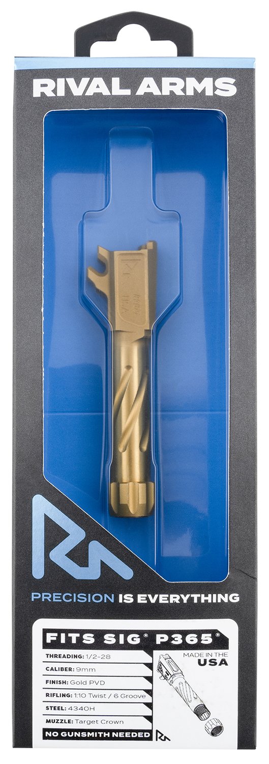 Buy Rival Arms RA20P002E Precision Drop-In Barrel 9mm Luger 3.10 In Gold PVD online
