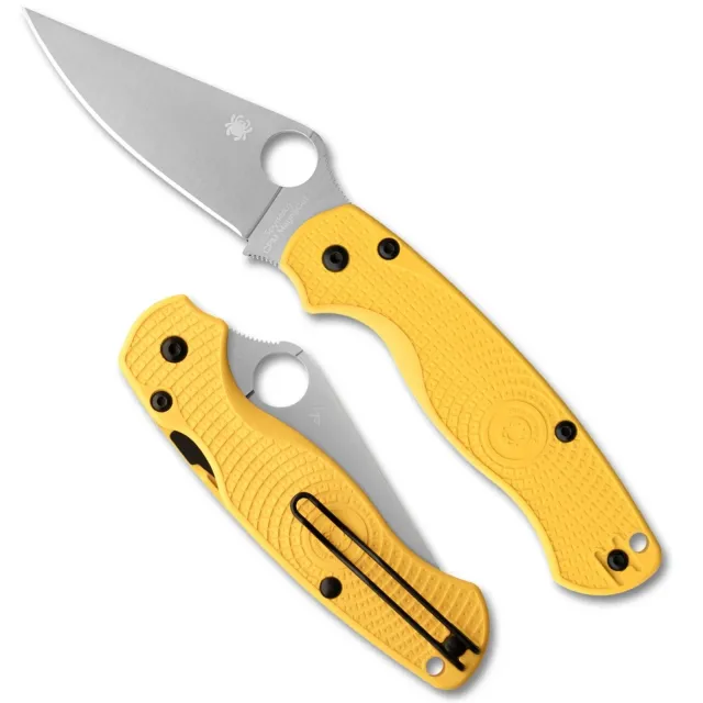 Spyderco Para Military 2 LW Salt CPM MagnaCut 3.47 In PlainEdge Yellow FRN
